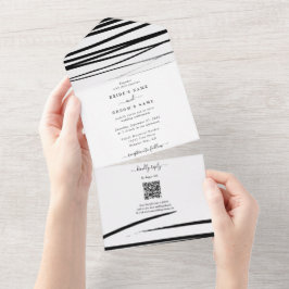Casamento com Abstrato branco preto moderno