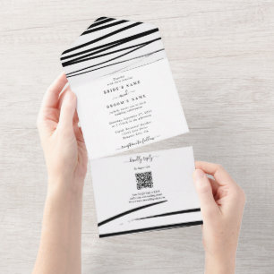 Casamento com Abstrato branco preto moderno
