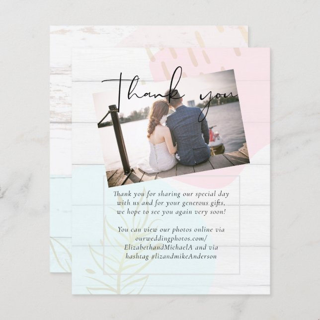 Casamento com Abstrato moderno japonês escandinavo (Frente/Verso)