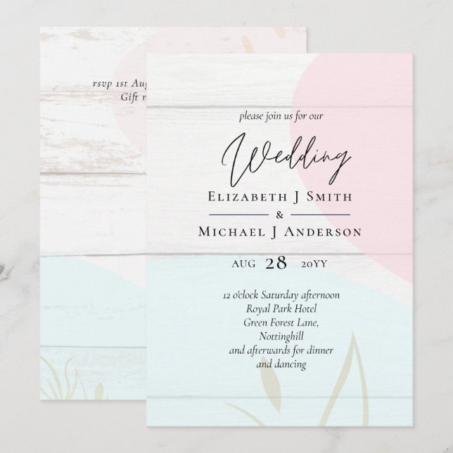 Casamento com Abstrato moderno japonês escandinavo (Frente/Verso)