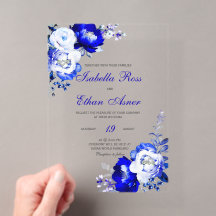 Casamento com Acrílico Azul Real e Prata