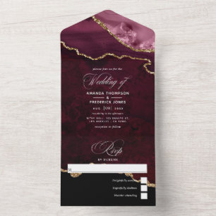 Casamento com Ágata Burgundy e Dourado