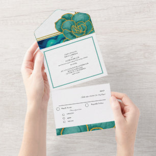 Casamento com Agato Floral Teal & Blue