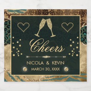 Casamento com Agitação de Impressão Dourada Safari