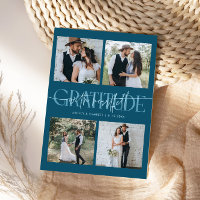 Casamento com Agradecimento Sincero Multi Foto Azu