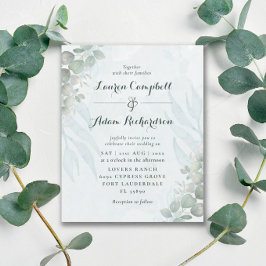 Casamento com Aquarela de Eucalipto Rústico e Orça