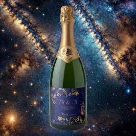 Casamento com Borboleta Dourada Real Azul