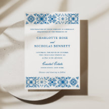 Casamento com Borda de Azulejo Mediterrâneo