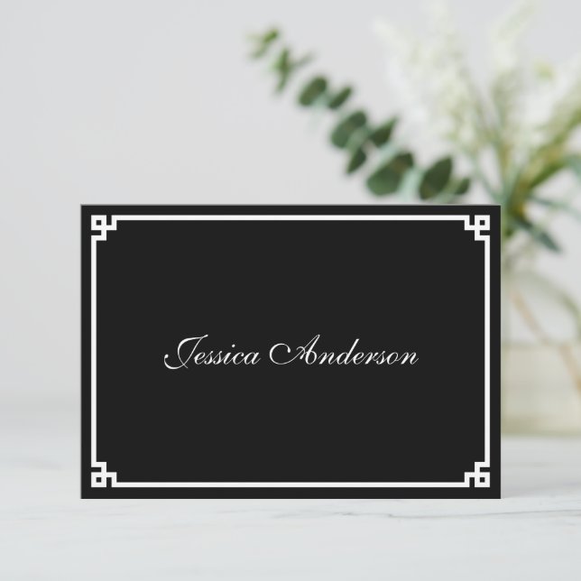 Casamento com Borda de Chave Grega Preta e Branca (Em pé/Frente)