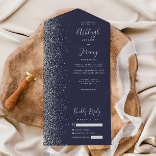 Casamento com brilho de prata azul moderno escuro