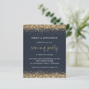 Casamento com Brilho Dourado Noite Azul-Marinho