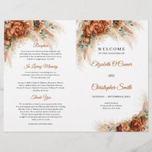 Casamento com burgundy de cobre de terracotta trop