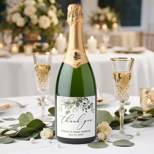 Casamento com Caligrafia Elegante Aquarela Folhage (Customize to change your personalized text size or text style.)