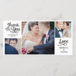 Casamento com Caligrafia Moderna Obrigado Cartões 