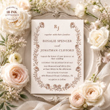 Casamento com Carimbo de Letras Elegante Rosalie H
