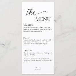 Casamento com Cartão de Menu, Menu de Janto Elegan