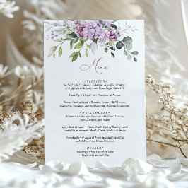 Casamento com Cartão de Menu Verde Lilac Sage