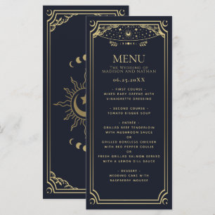 Casamento com Cartão Tarot Elegante Dourado e Mari