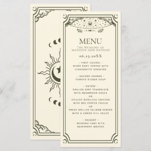 Casamento com Cartão Tarot Elegante Olive