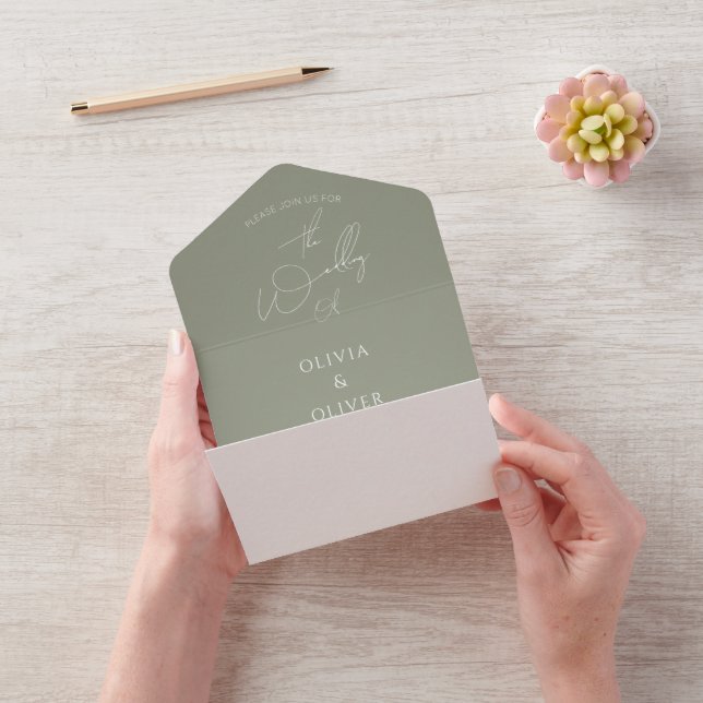 Casamento com código de QR verde de sábio minimali (Vídeo)