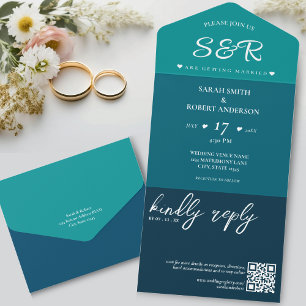 Casamento com Código QR Azul Retroativo