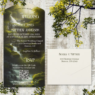 Casamento com Código QR da Floresta em Cascata