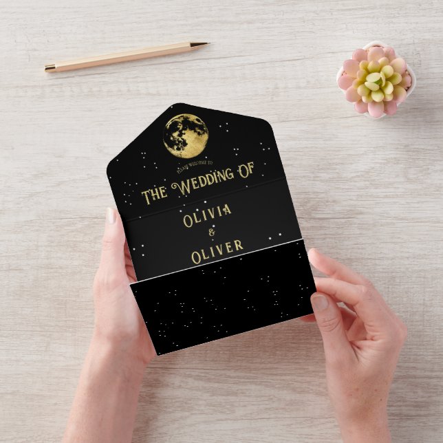 Casamento com código QR de lua estelar celestial (Video)