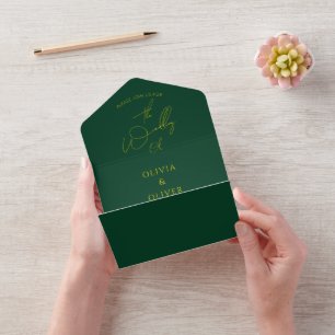 Casamento com código QR de ouro verde Todos em Um