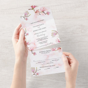 Casamento com Cor de Água da Magnolia Rosa