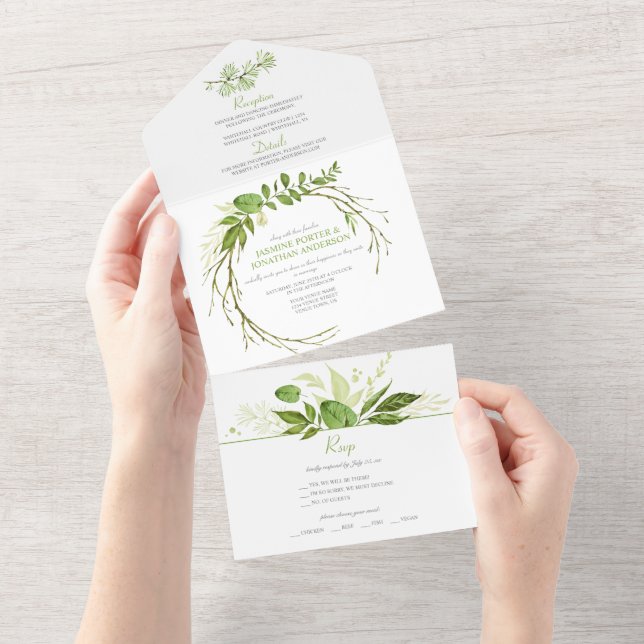 Casamento com Coroa Rústica Botânica de Wildwood (Aba destacável)