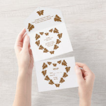 Casamento com Design de Borboletas Coloridas de Ch