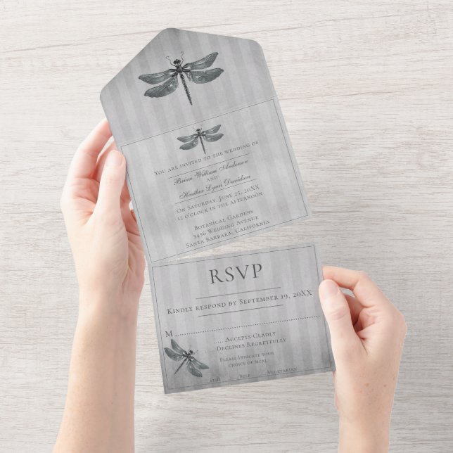 Casamento com Dragonfly Silver Jeweled (Tearaway)
