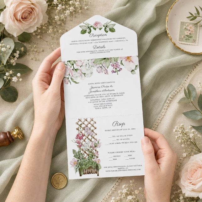 Casamento com Ervilhas-de-cheiro e Rosas Rosa (Criador carregado)