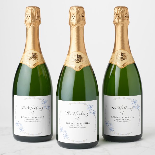 Casamento com Floco de Neve de inverno (Garrafas)