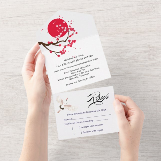 Casamento com Flor de Cerejeira Japonesa  (Tearaway)