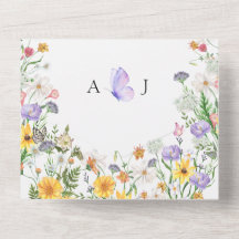 Casamento com flores de aquarela