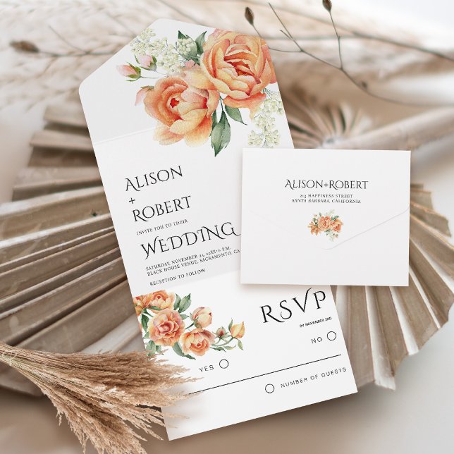 Casamento com flores de pêssego Elegante (Criador carregado)