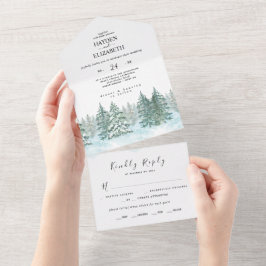 Casamento com Floresta de Pinheira Aquarela