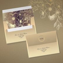 Casamento com Folha Dourada Chic