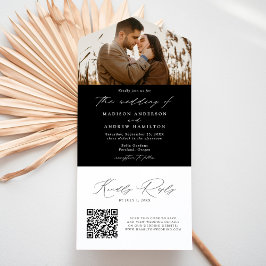 Casamento com Foto Preto e Branco Moderno e Elegan