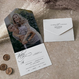 Casamento com Fotografias Românticas Monograma Esc