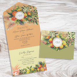 Casamento com Fruta Cítrica Laranja Moderna