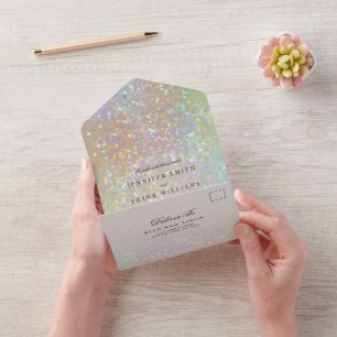 Casamento com Glitter Pastel Holográfico Moderno