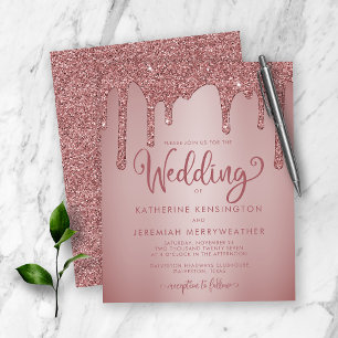 Casamento com Glitter Sparkle Dourado Rosa BUDGET