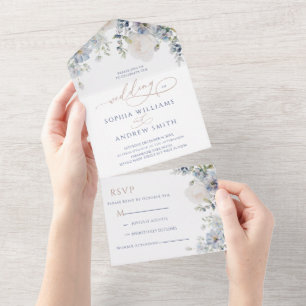 Casamento com Hydrangea e Rosa Azul
