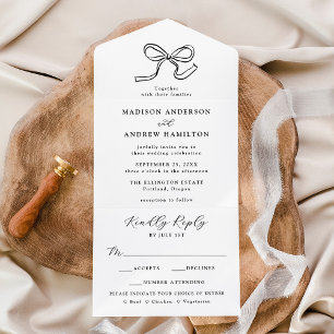 Casamento com Laço Preto Elegante