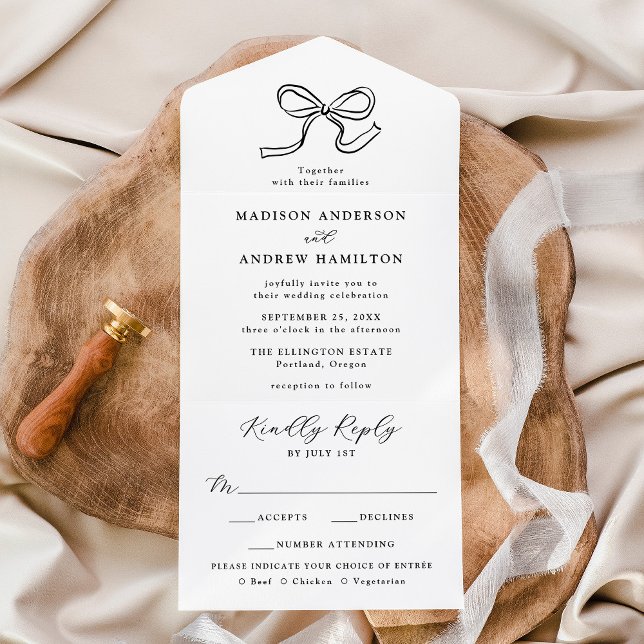 Casamento com Laço Preto Elegante (Criador carregado)