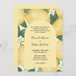 Casamento com Lemons Greenery Todos em Um Convite