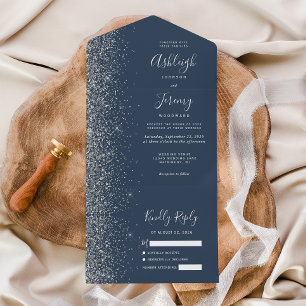 Casamento com Lente Azul de Prata Moderna do Indig