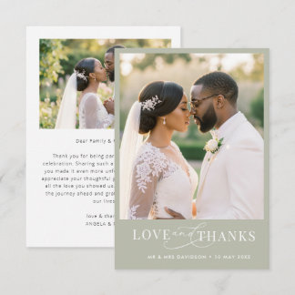 Casamento com letras brancas 'Amor & Agradecimento